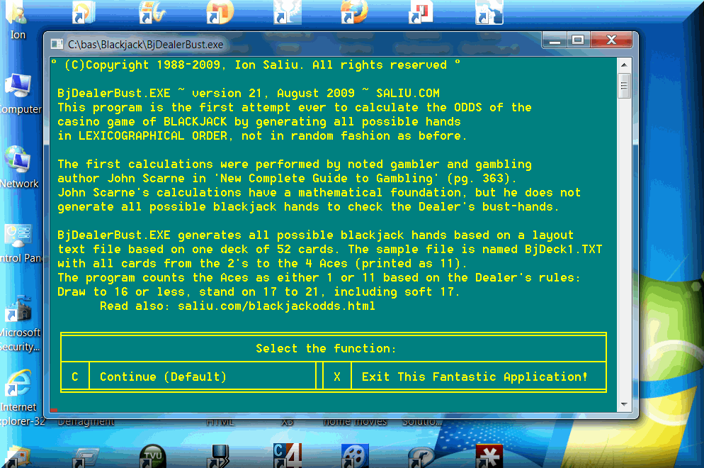 Blackjack software applies mathematics to calculating the odds of blackjack dealer bust.