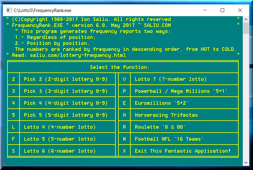 Number Frequency Program