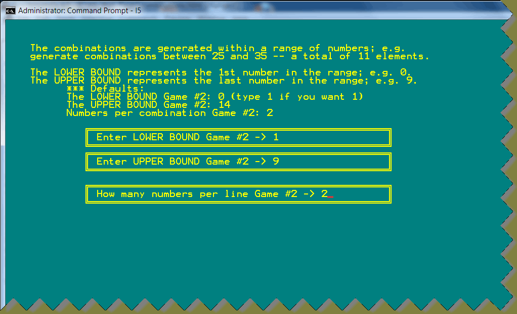 The lotto combinations are generated in cycles, between lexicographic indexes, number ranges.