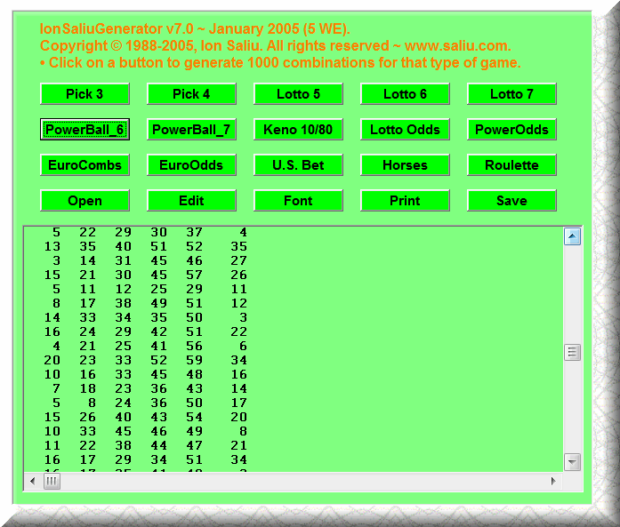 Pa Lottery Frequency Chart