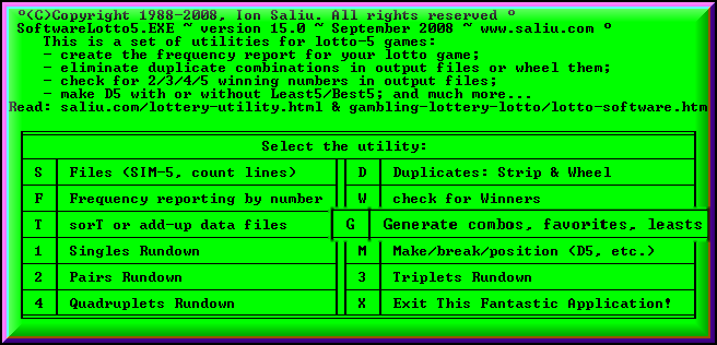 Lotto software tools for 5-number games.