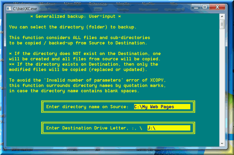 Using the XCOPY command of Command Prompt creates the easiest method to backup any files in Windows.