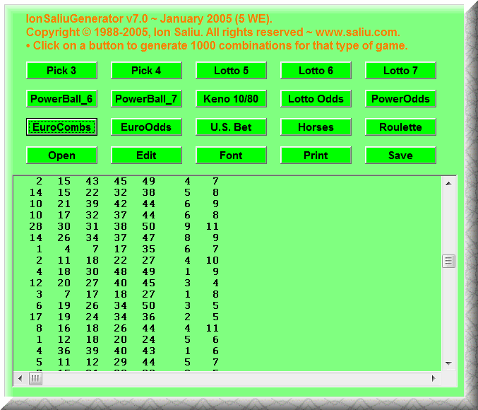 euro lotto result