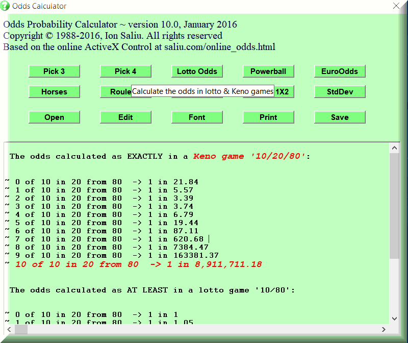 lotto probability calculator