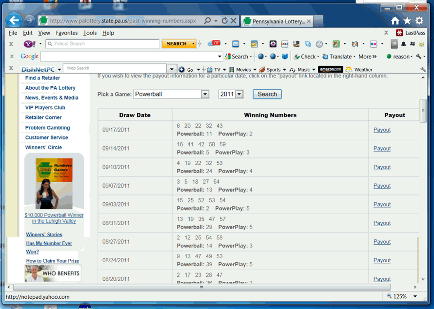 lotto results previous draws