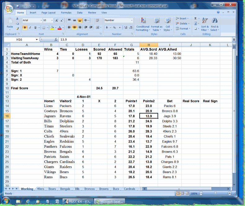 excel nfl standings spreadsheet microsoft