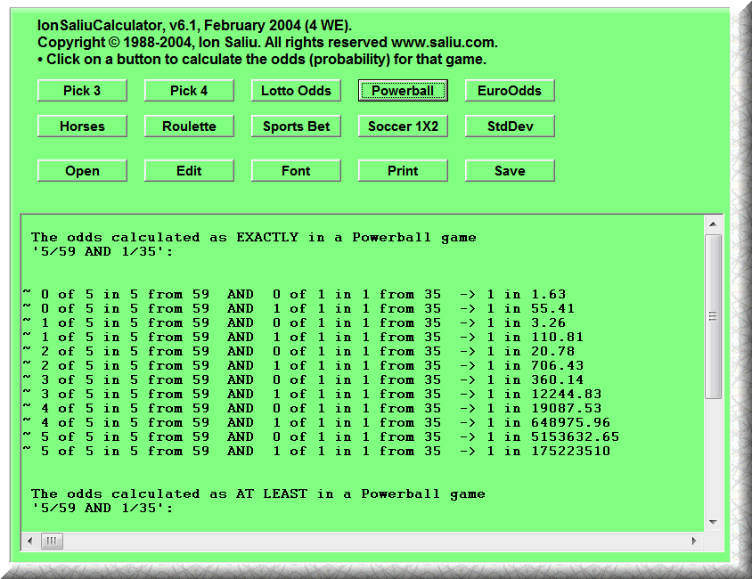 lotto probability calculator