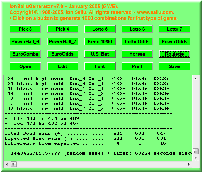 Keno Odds Calculator