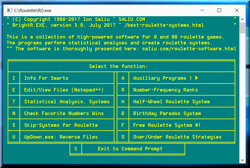 The roulette software and systems created by Ion Saliu are solidly founded on gambling mathematics.