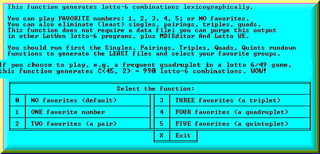 Lotto software tools: Quintuples or 5 of 6 lotto groups.