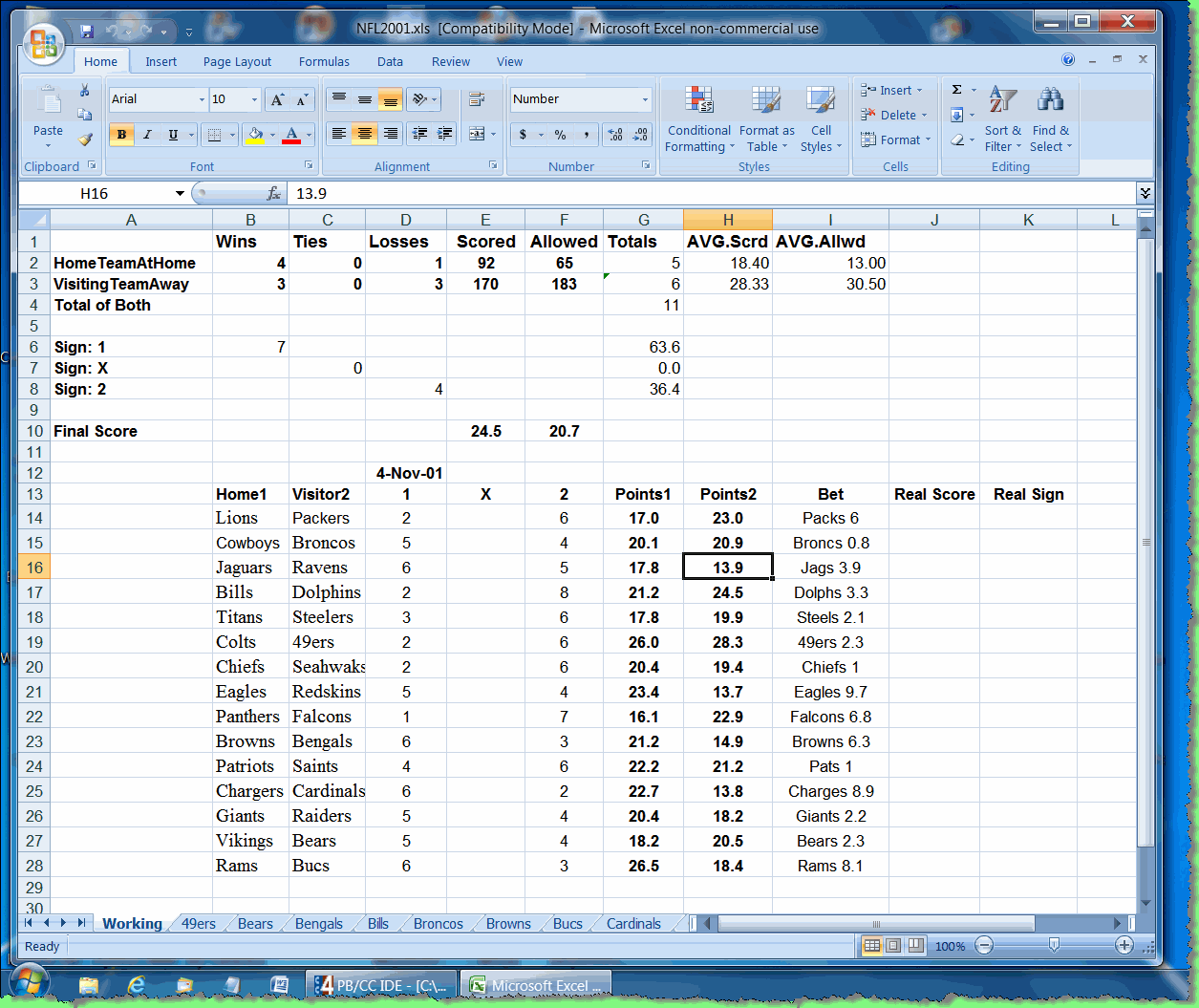 nfl point differential betting system spreadsheet tutorial