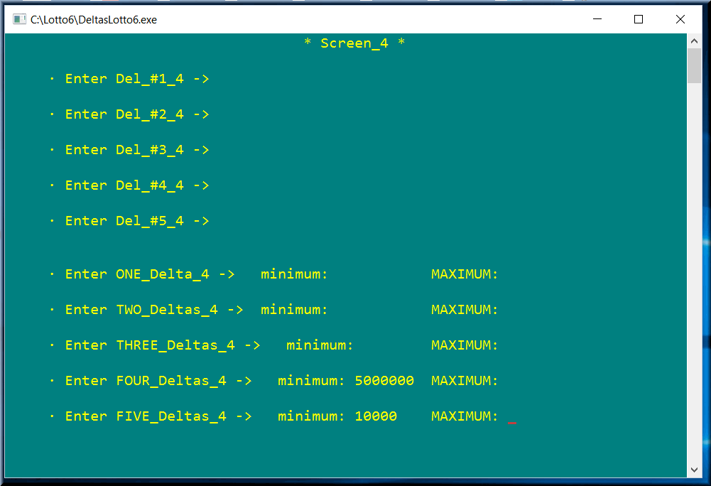 The computer processor is tested with delta filters in 6-number lotto games.