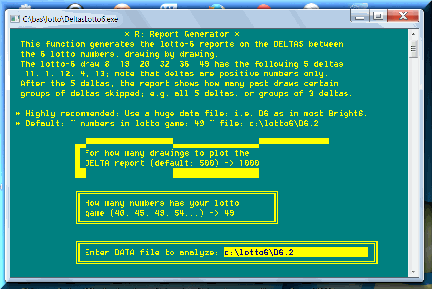 delta lotto system number calculator