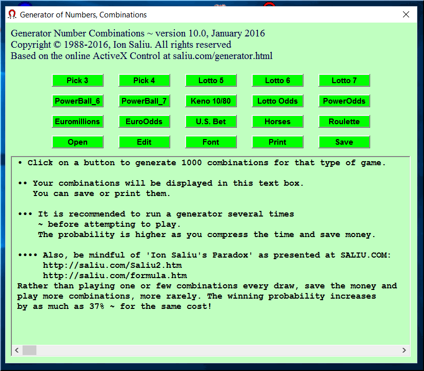 lotto combination calculator