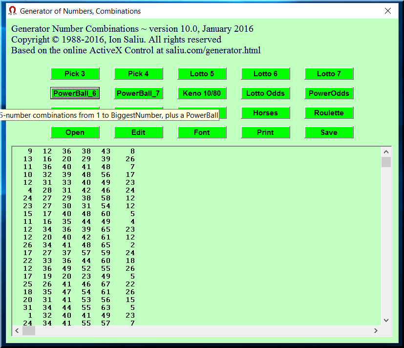 lotto number combination calculator