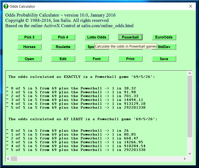 lotto number probability calculator