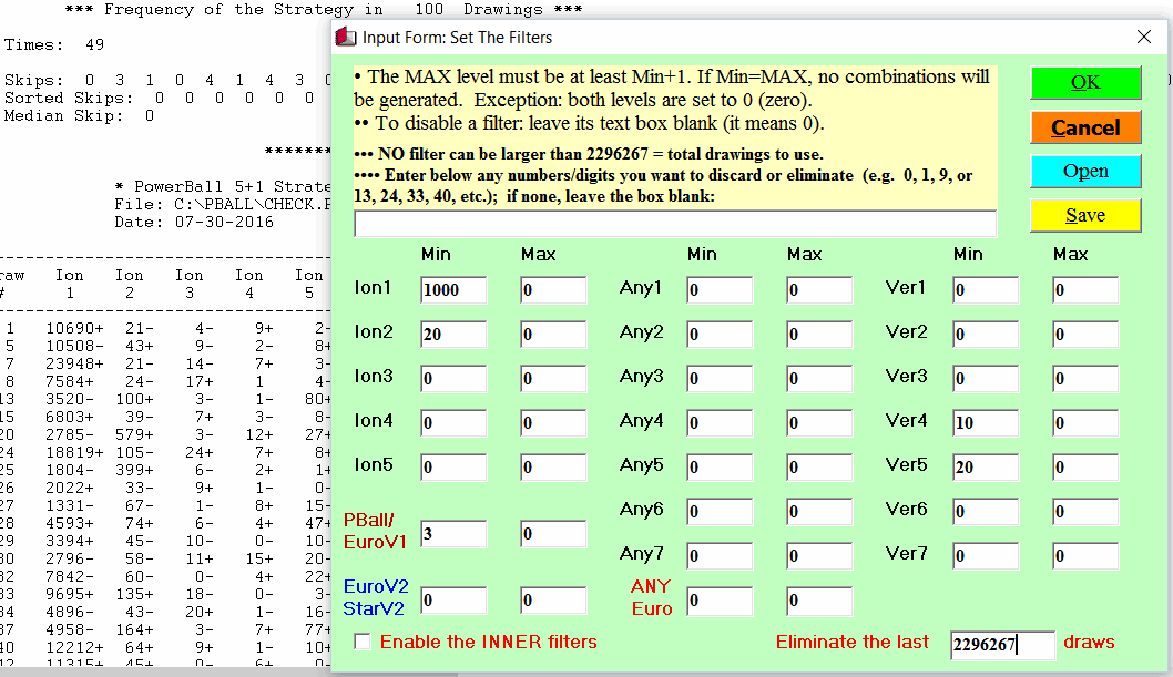 Powerball lotto shop calculator